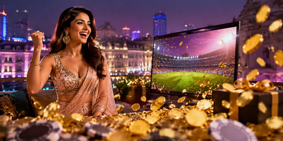 Cricket bat and ball on stadium pitch representing Indian sports betting